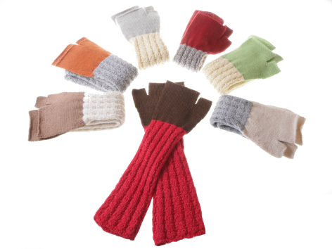 colorful baby-alpaka arm warmers