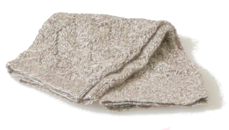 Folded cream wool blanket with natural texture, draped view showing soft woven material and organic folds