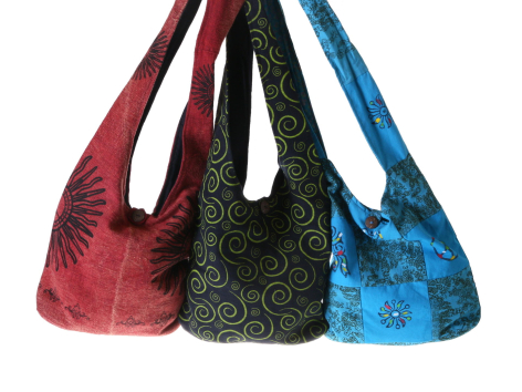 printed lama bags from Nepal cooperative local women's handicraft