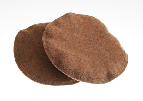 Brown suede flat cap with soft texture, shown front and side view against white background