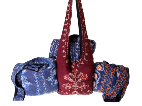 embroidered lama bags from Nepal cooperative local women's handicraft
