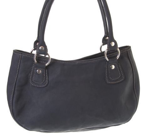 fida zipper closed bag in black leather
