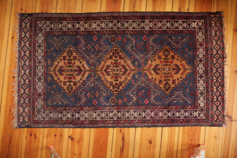 blue Herati Adrskani Baluch rug - Gundara
