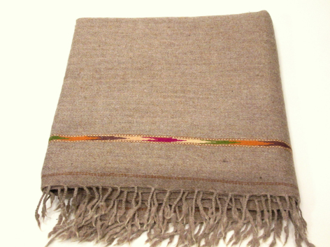 Nice dark grey patu - fair trade from Pakistan - handwoven