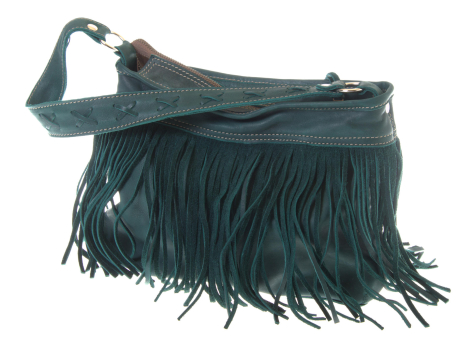 Grüne Ledertasche aus Sambia - Poncho