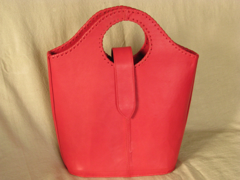Gundara - Echtleder-Shopper Himbeere - feines Schafsleder - pink - aus Afghanistan