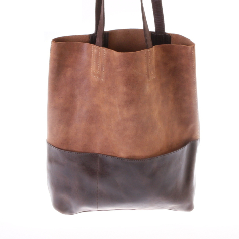 Gundara - tote - brown cow leather - handmade in Ethiopia