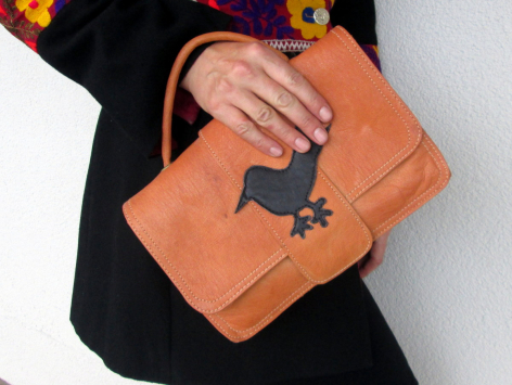 sac vintage motif oiseau
