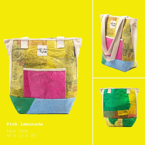 Up-fuse - Upcycling-Schultertasche - fairer bunter Tote - Sozialunternehmen in Ägypten - Gundara