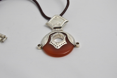 Azaman pendentif argent et agate