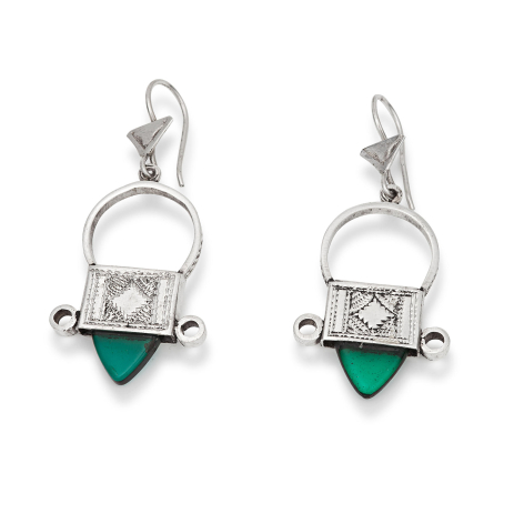 boucles d'oreille argent et verre
