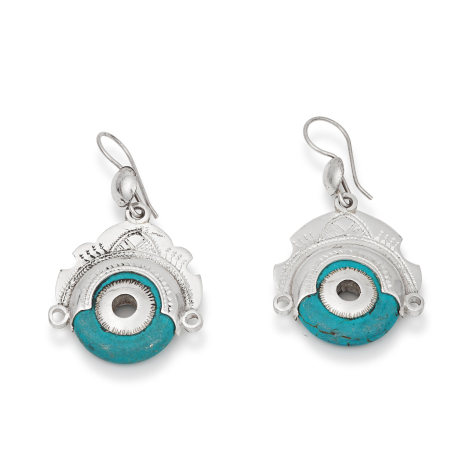 boucles d'oreille argent et turquoise