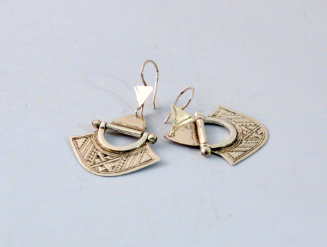 Boucles d'Oreille en Argent Traditionelles Touareg