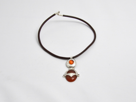 pendentif agate et argent