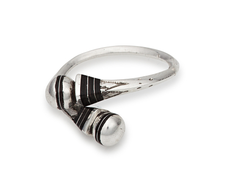 silver and ebony ring