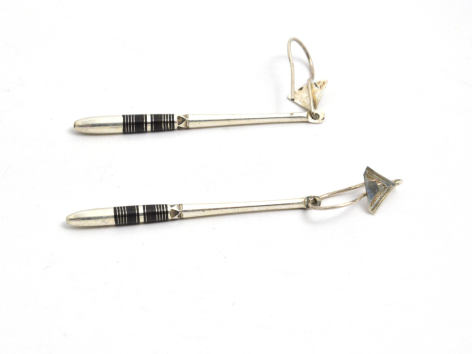 Boucles d'Oreille en Argent et Ebène