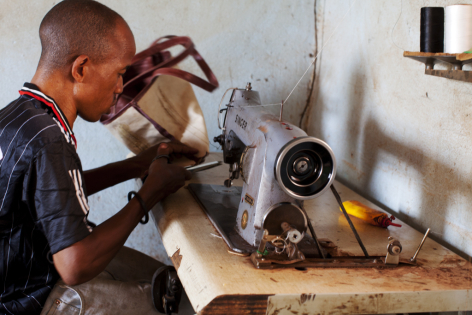On the sewing machine