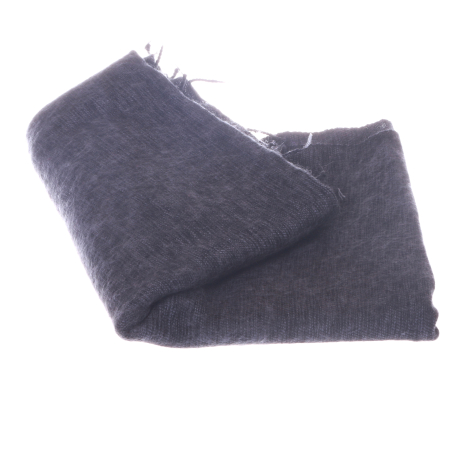 Dark grey wool textile folded, showing soft brushed surface and natural fiber texture