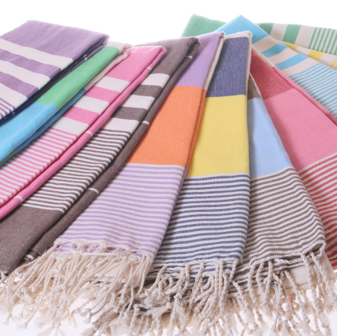 simple colourful hammam towels